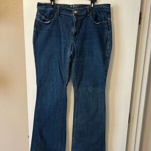 Trendy Dark Blue Flare Jeans